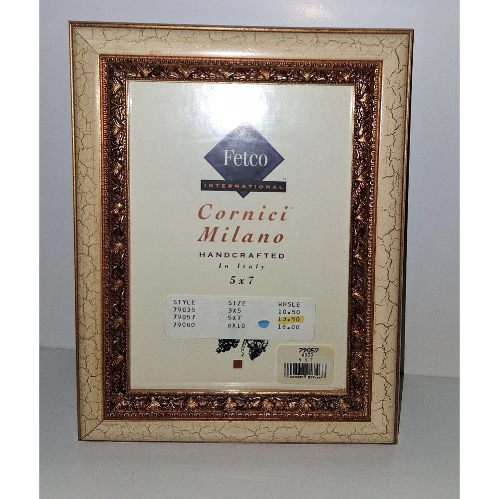 Fetco Cornici Milano 5x7 Ornate Gold Frame Handcrafted Italy New With Tags